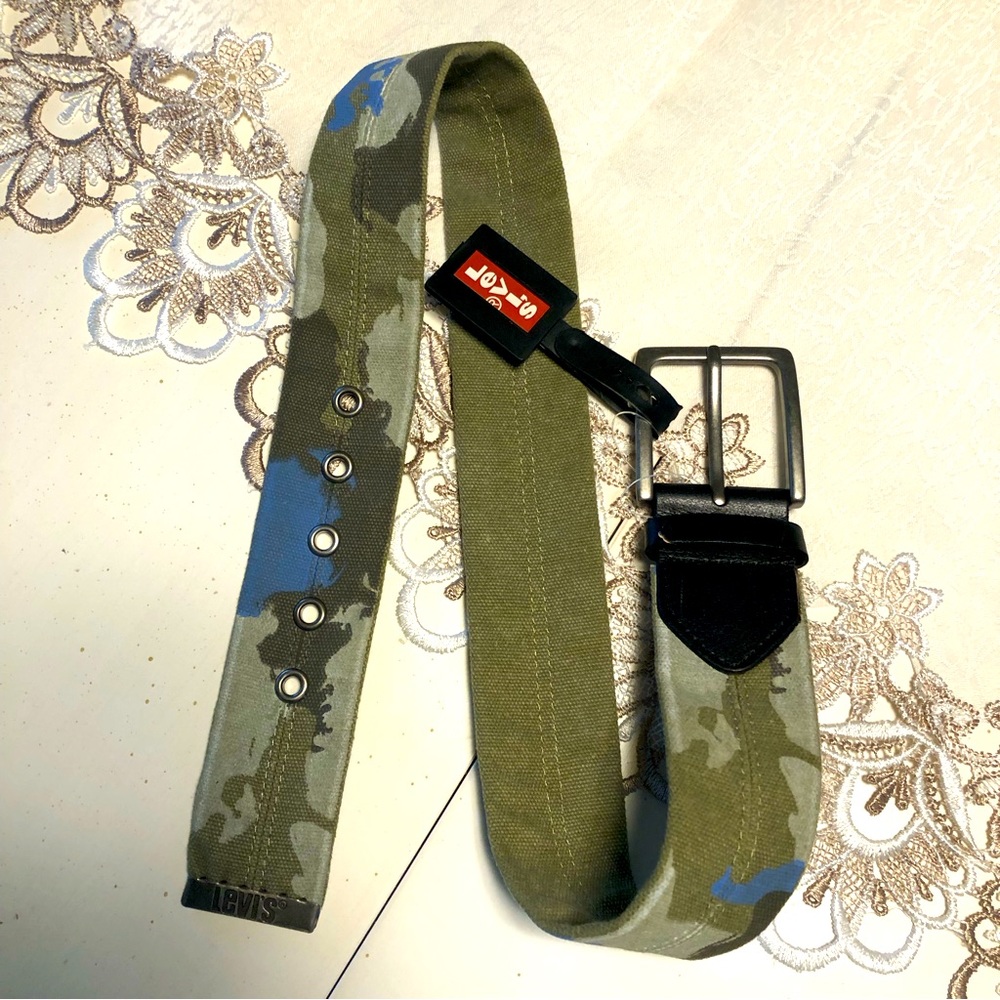 Levi's Camo Leather & Canvas  Belt - Size S